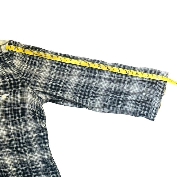 ZARA Woman plaid button down shirt vneck 2 front pockets 3/4 length sleeves SZ S - Picture 11 of 12
